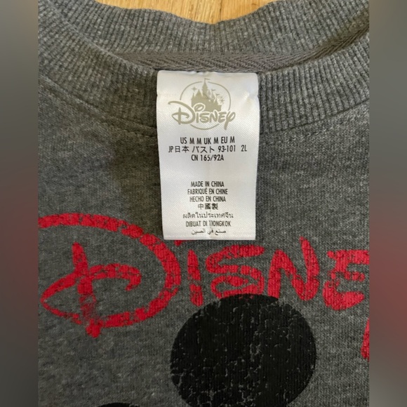 Disney Mickey Mouse Gray and Red Sweatshirt - Picture 2 of 5